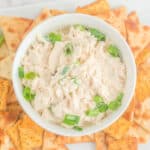 Cold crab dip in a bowl.