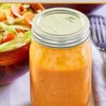 A jar of tomato soup French dressing.