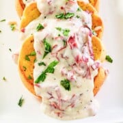 Creamed chipped beef on toast.