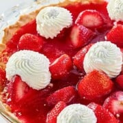 Fresh strawberry pie with homemade glaze.