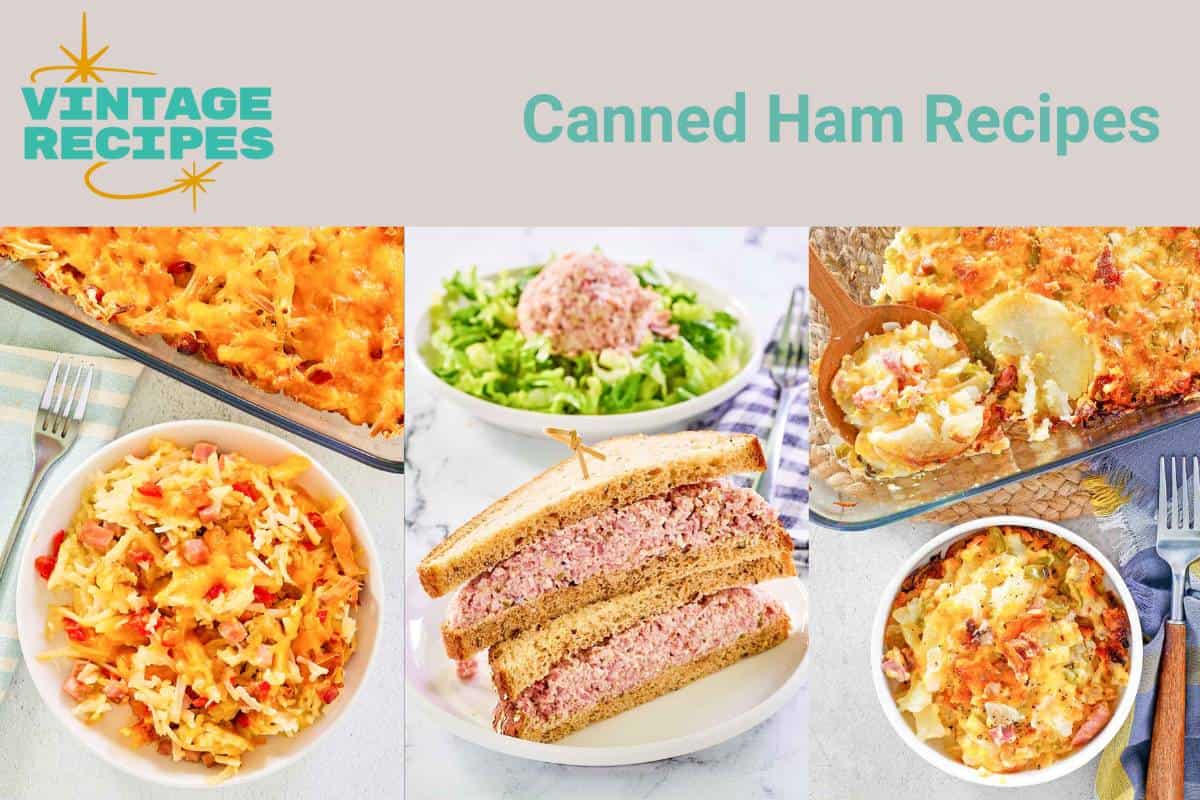 Three dishes made with canned ham.