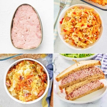 Canned ham and three dishes made with it.