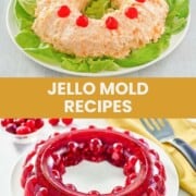 Orange fluff jello salad and cranberry jello salad.