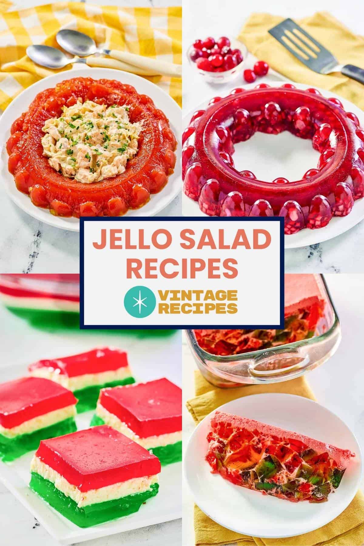 Four Jello salads.